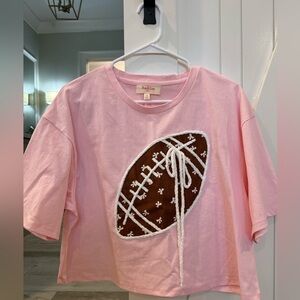 Peach Love, pink short sleeve top, size M